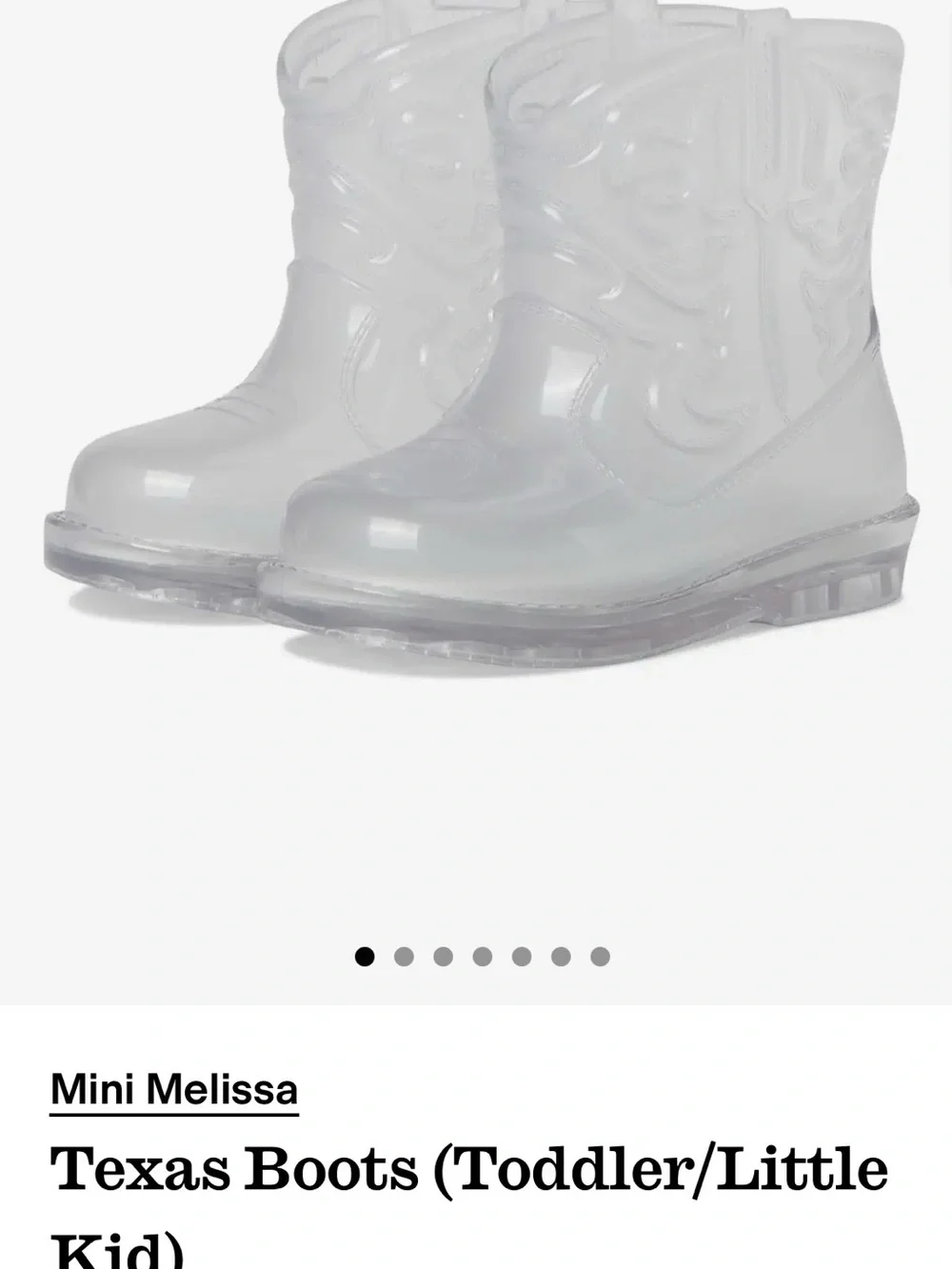 Mini Melissa Texas Clear Transparent Jelly Rain Boots